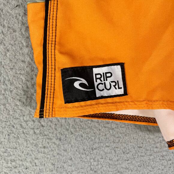 Rip Curl 32 Board Shorts Black Orange Floral Hibiscus Print Swim Surf Trunks - Picture 4 of 10